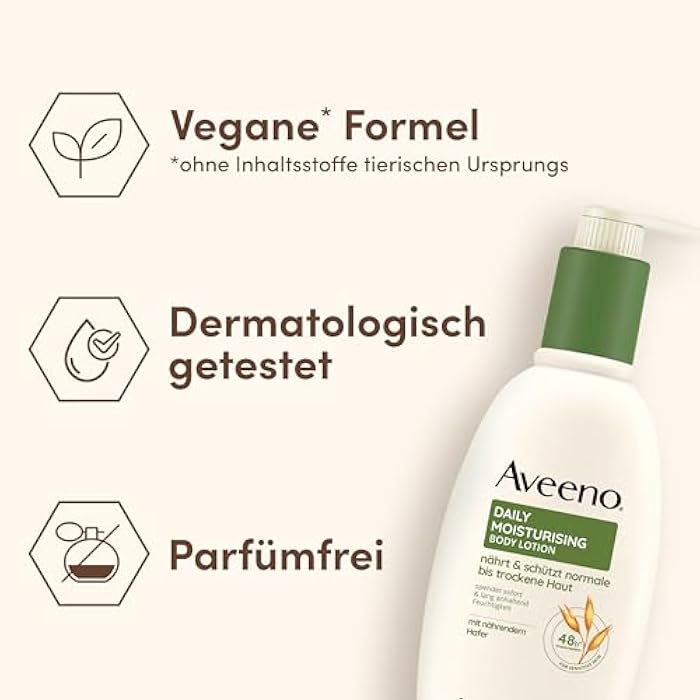 Aveeno Daily Moisturising Body Lotion - Provides 48h Moisture, Protects Against Moisture Loss, Strengthens the Skin Protection Barrier and Nourishes Normal to Dry, Sensitive Skin, 300 ml - Image 4